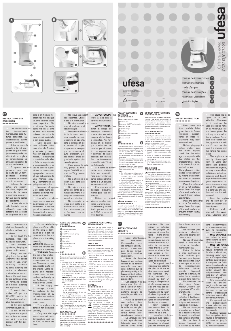 Imagen de la primera página del manual del dispositivo CG7213