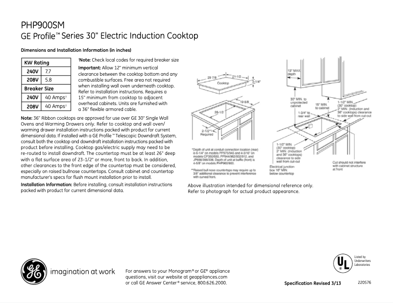 Image de la première page du manuel de l'appareil Profile PHP900SMSS