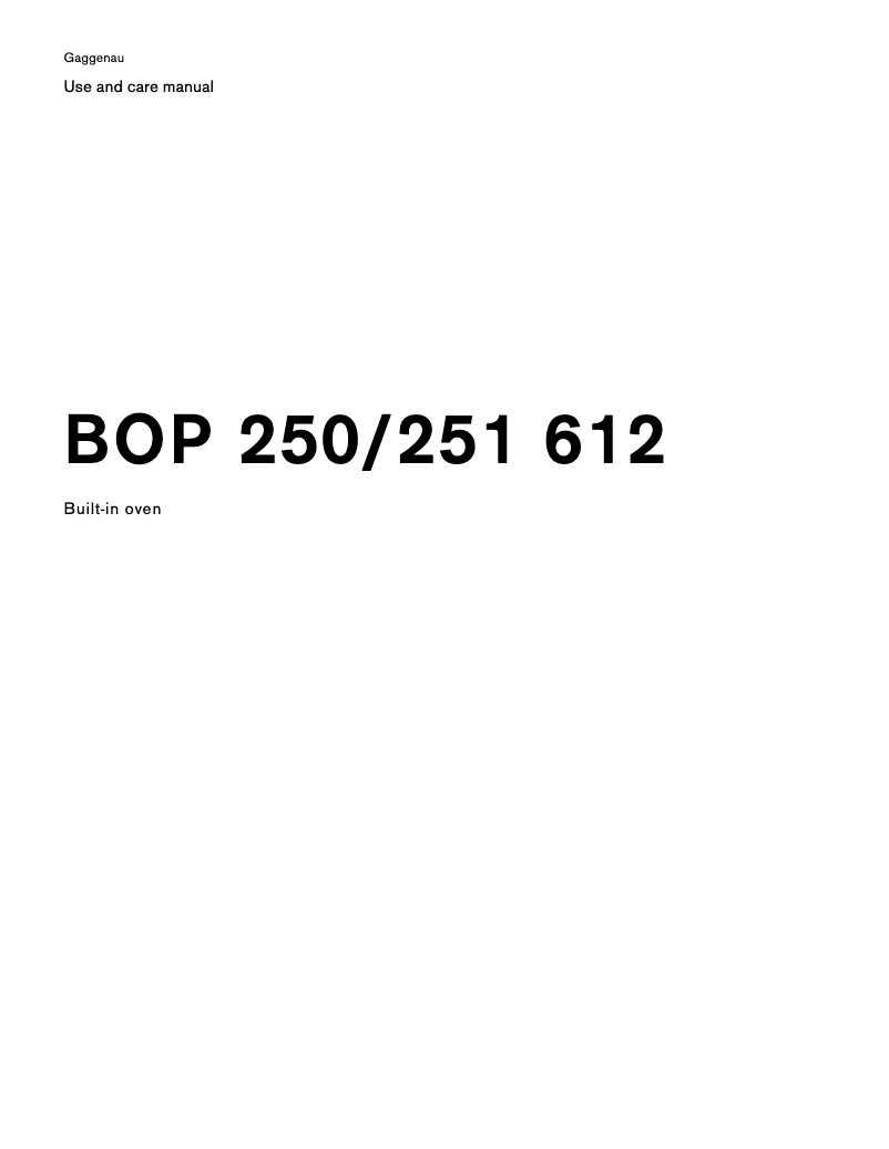 Página 1 del manual Manual de usuario Gaggenau BOP250612