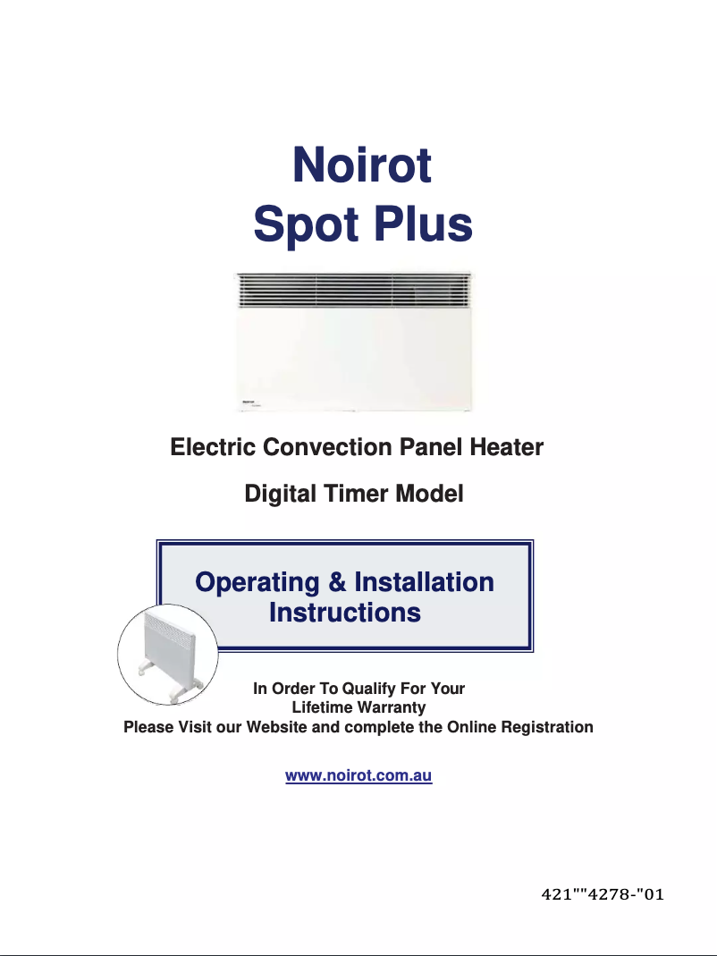 Page 1 de la notice Manuel utilisateur Noirot Spot Plus 7358-3T PRO
