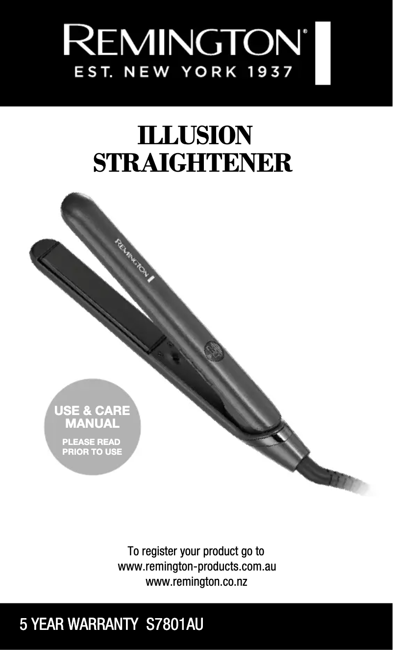 Page 1 de la notice Manuel utilisateur Remington Illusion S7801AU