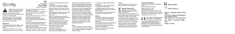 Page 1 de la notice Manuel utilisateur Celly TCMICRO