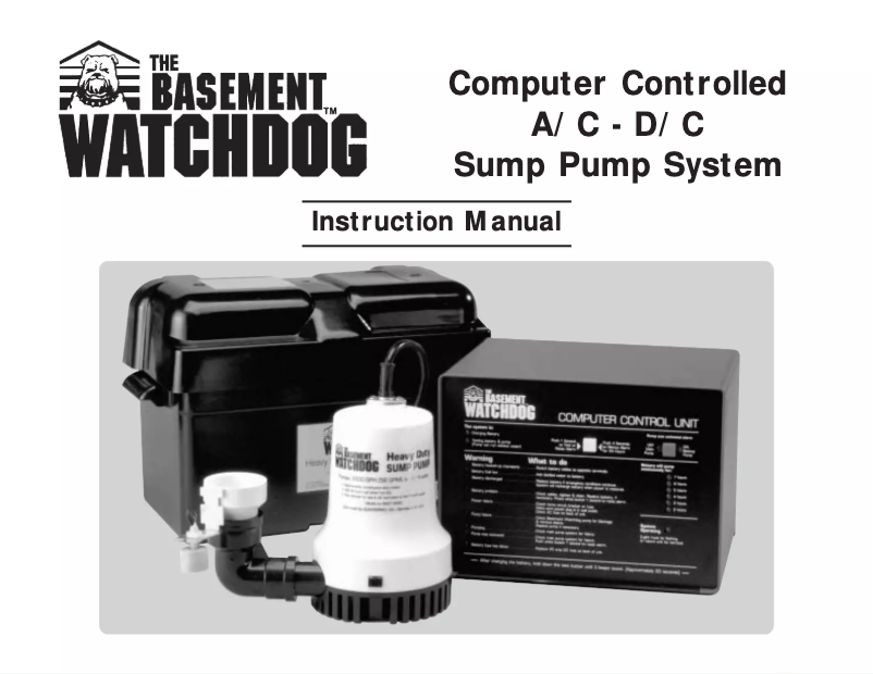 Page 1 de la notice Manuel utilisateur Basement Watchdog BWD12-120C