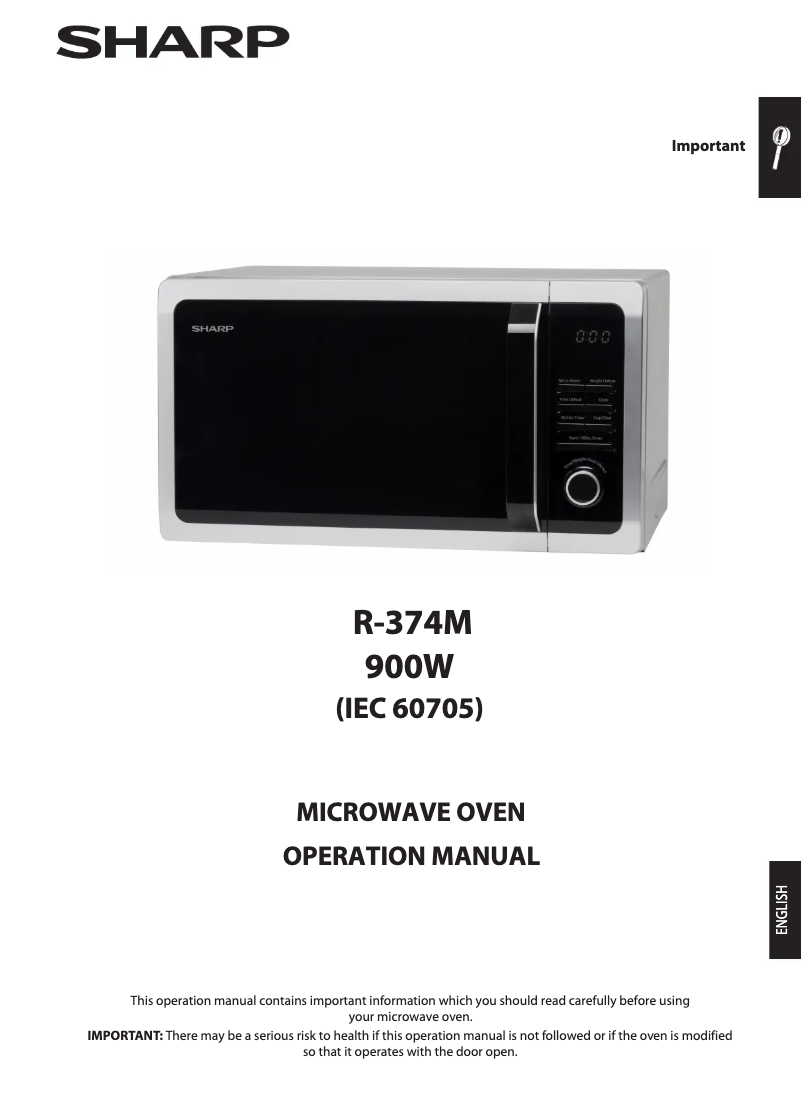 Page 1 de la notice Manuel utilisateur Sharp R-374SLM