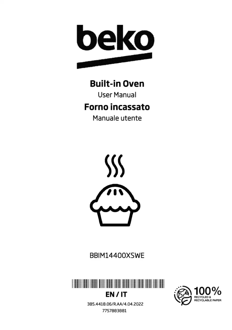 Page 1 de la notice Manuel utilisateur Beko BBIM14400XSWE