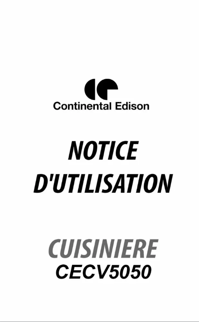 Page 1 de la notice Manuel utilisateur Continental Edison CECV5050B