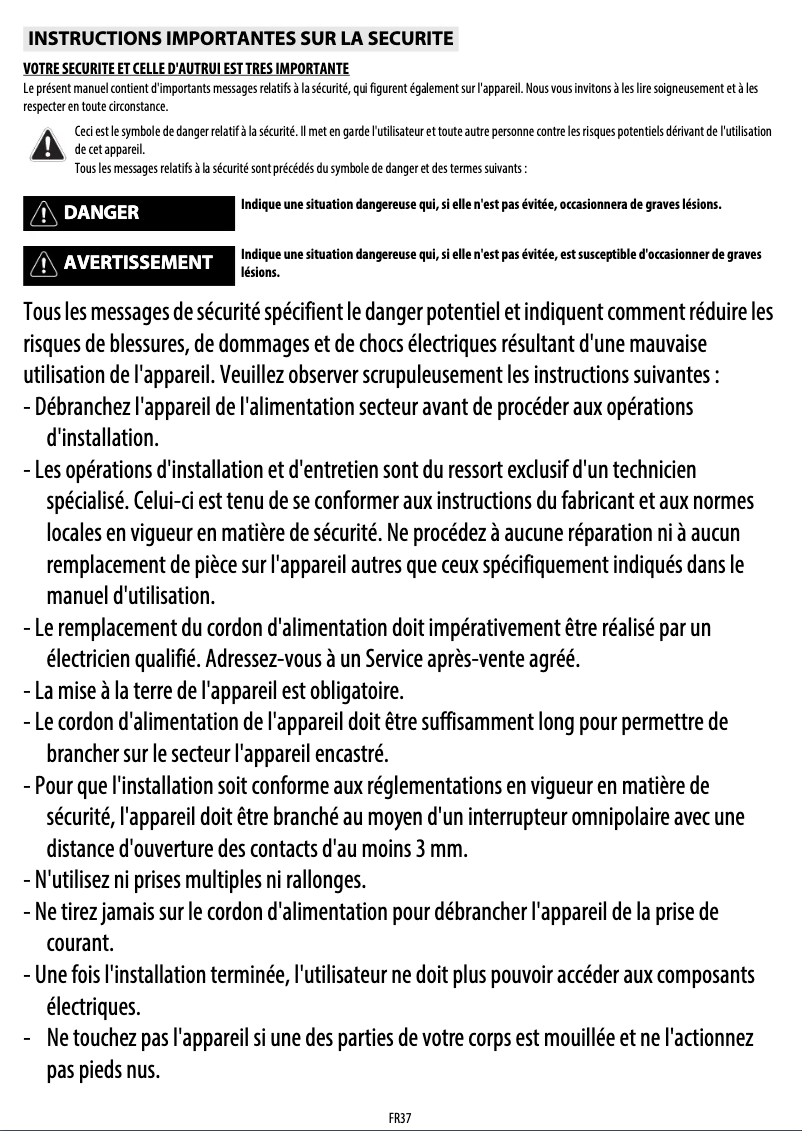 Page 1 de la notice Manuel utilisateur Whirlpool AKP 543