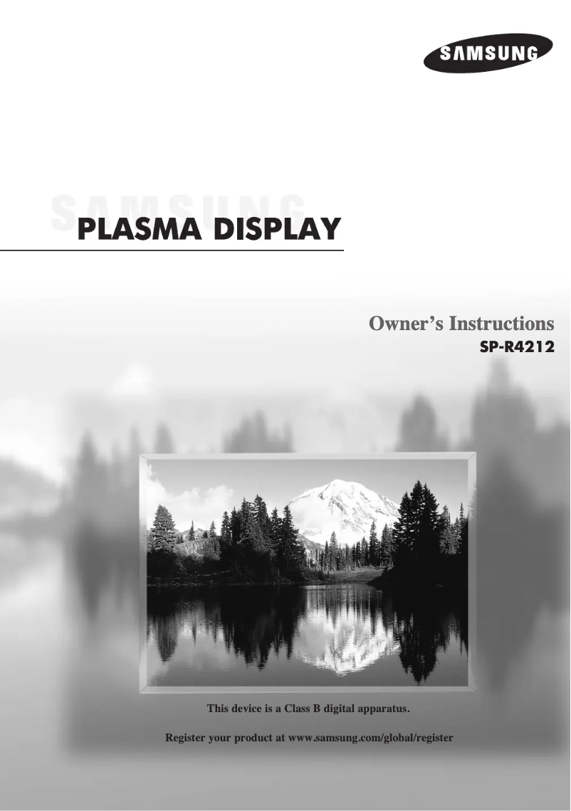 Page 1 de la notice Manuel utilisateur Samsung SP-R4212