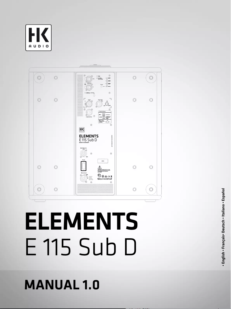 Image de la première page du manuel de l'appareil Elements E 115 SUB D