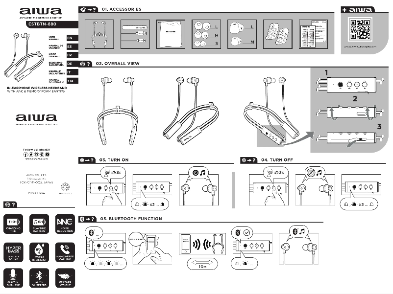 Page 1 de la notice Manuel utilisateur Aiwa ESTBTN-880