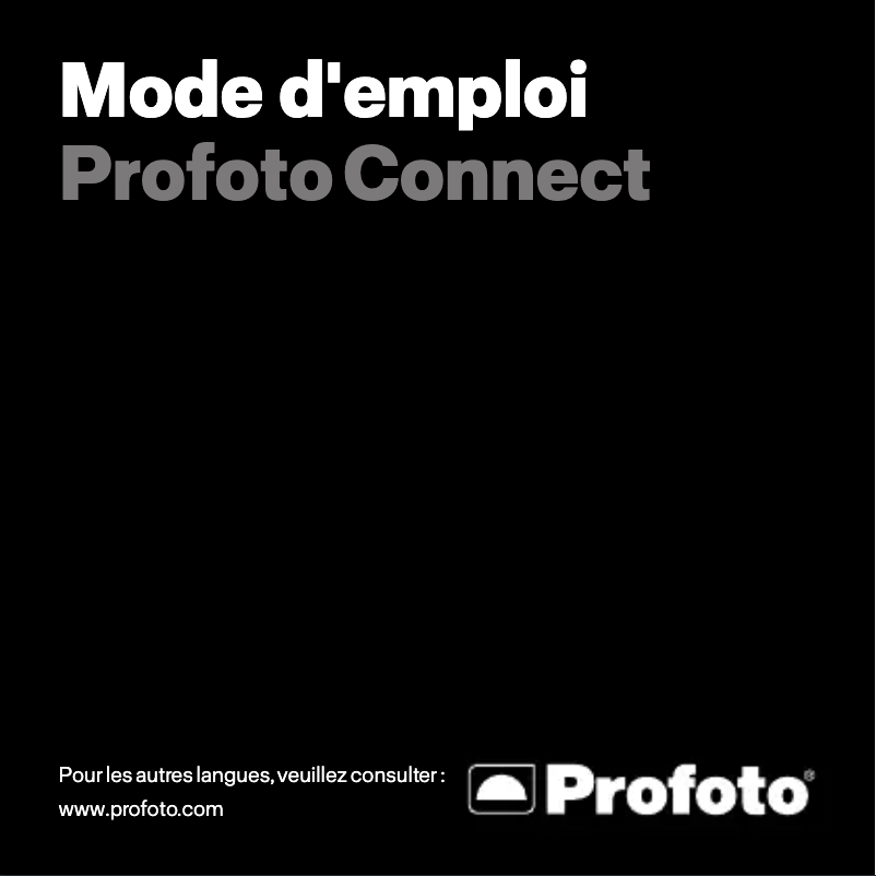 Page 1 de la notice Manuel utilisateur Profoto Connect