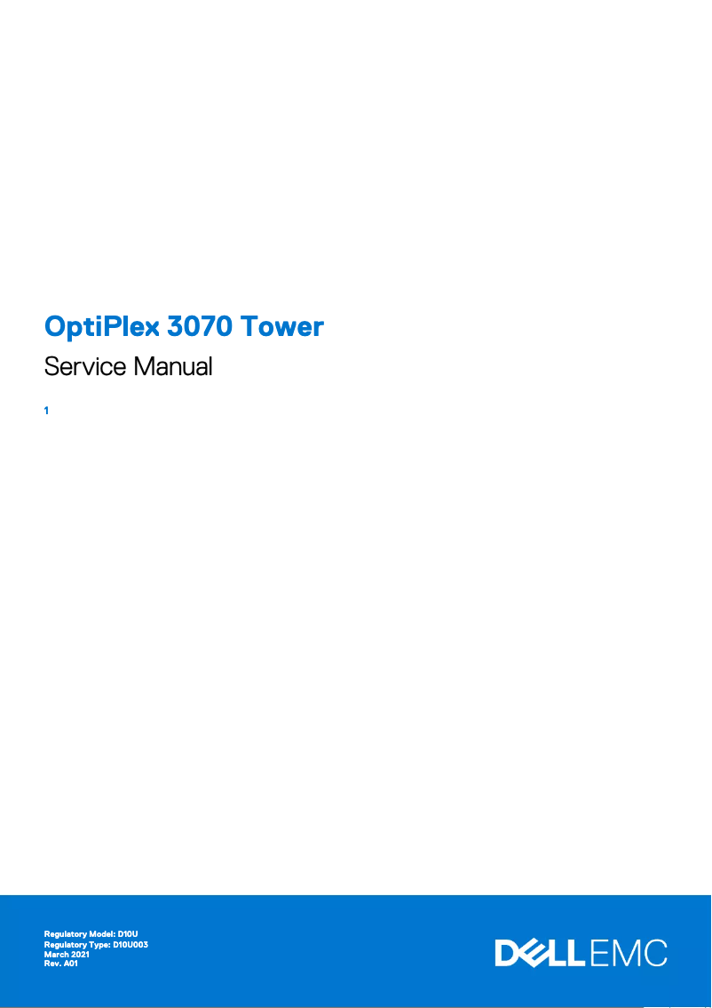 Page 1 de la notice Manuel utilisateur Dell OptiPlex 3070 Tower