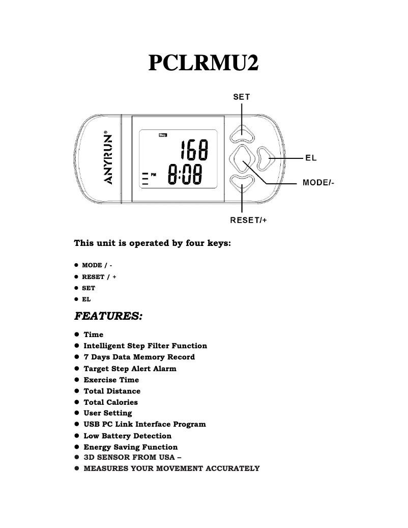 Imagen de la primera página del manual del dispositivo PCLRMU2