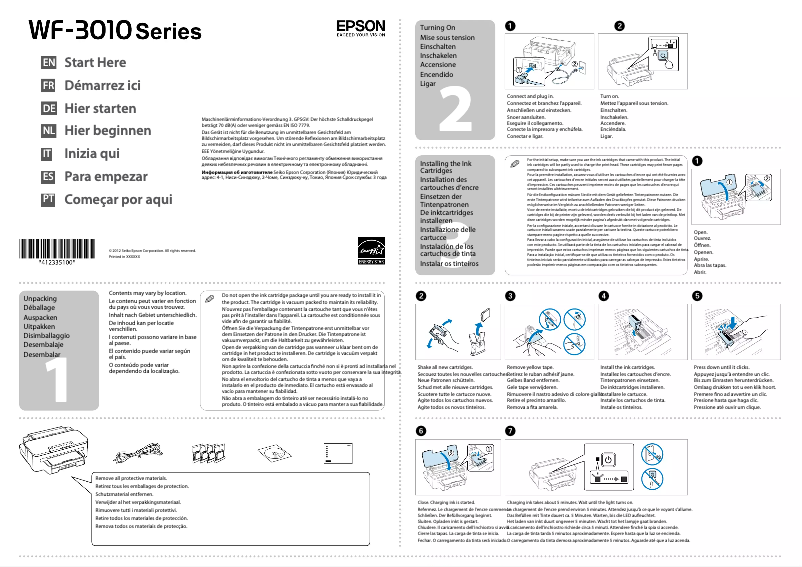 Page n°1 - Guide d'installation Epson WorkForce WF-3010DW