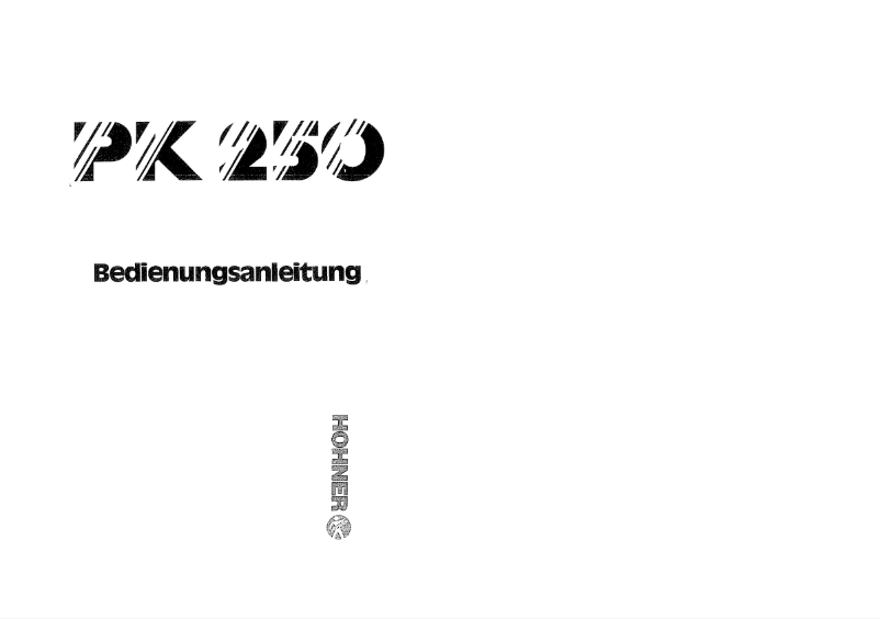 Image de la première page du manuel de l'appareil PK 250