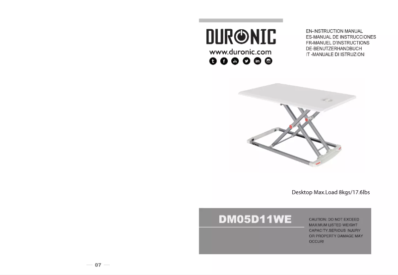 Image de la première page du manuel de l'appareil DM05D11WH