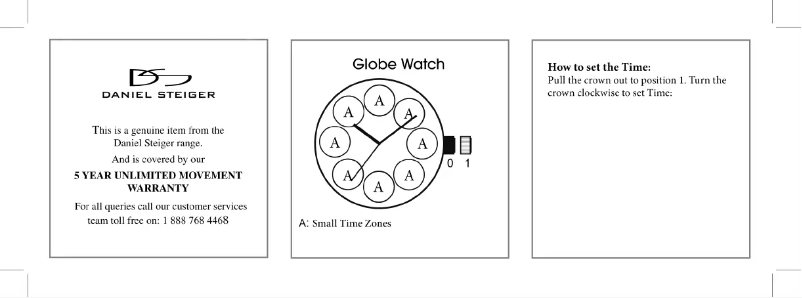 Page n°1 - Manuel utilisateur Daniel Steiger Globe