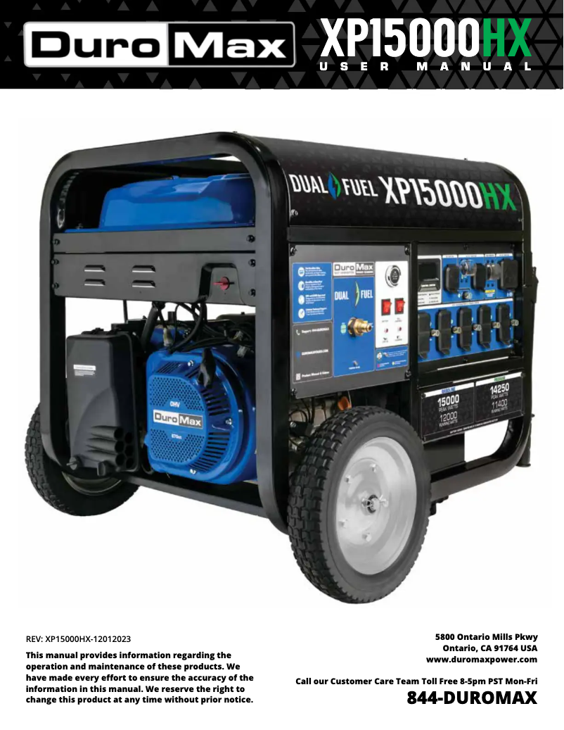 Image de la première page du manuel de l'appareil XP15000HX