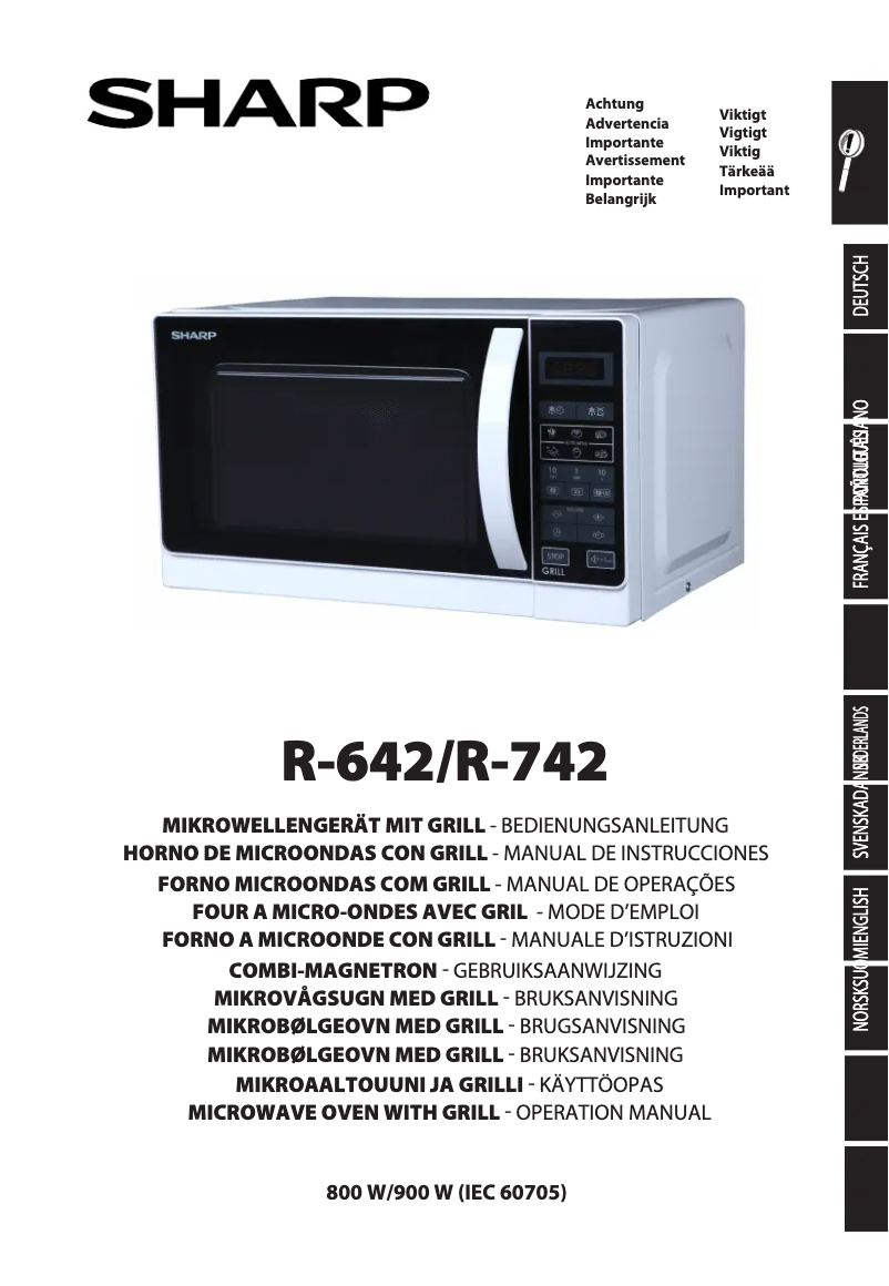 Page n°1 - Manuel utilisateur Sharp R742INW