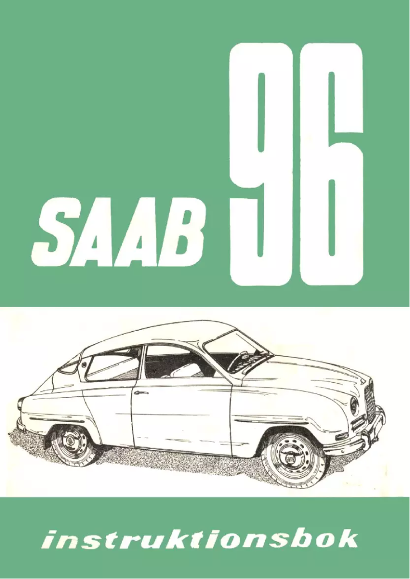 Page 1 de la notice Manuel utilisateur Saab 96 (1978)