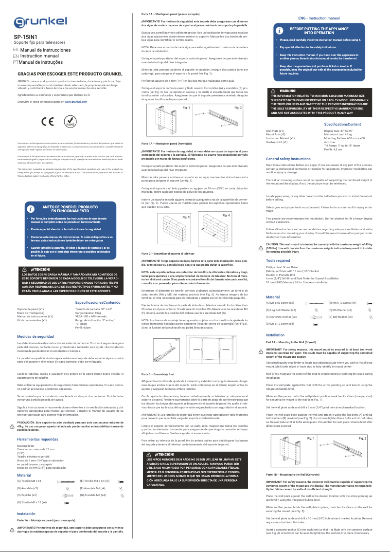 Image de la première page du manuel de l'appareil SP-15 IN-1