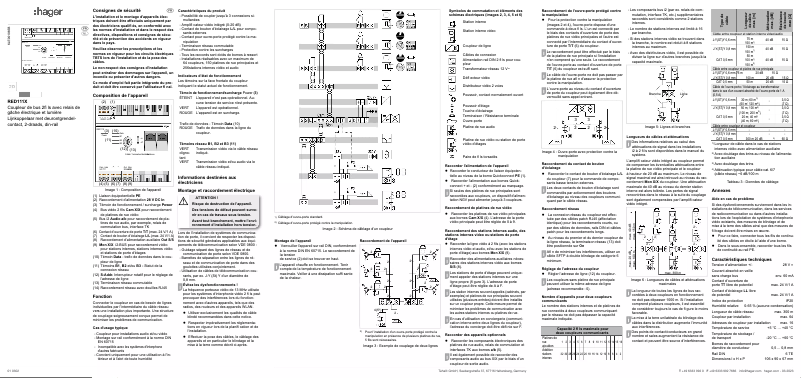 Page n°1 - Guide d'installation Hager RED111X