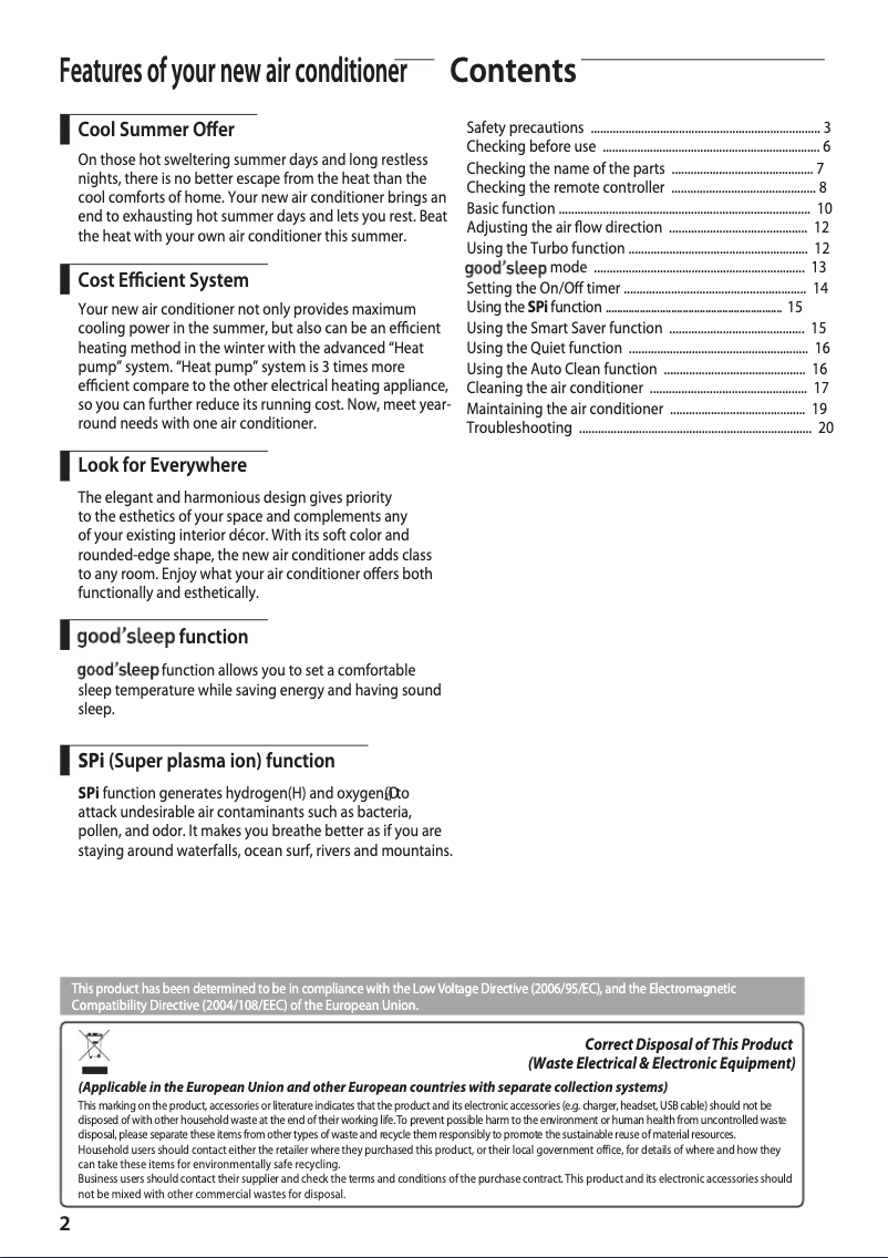 Page n°1 - Manuel utilisateur Samsung AQV18EWDN
