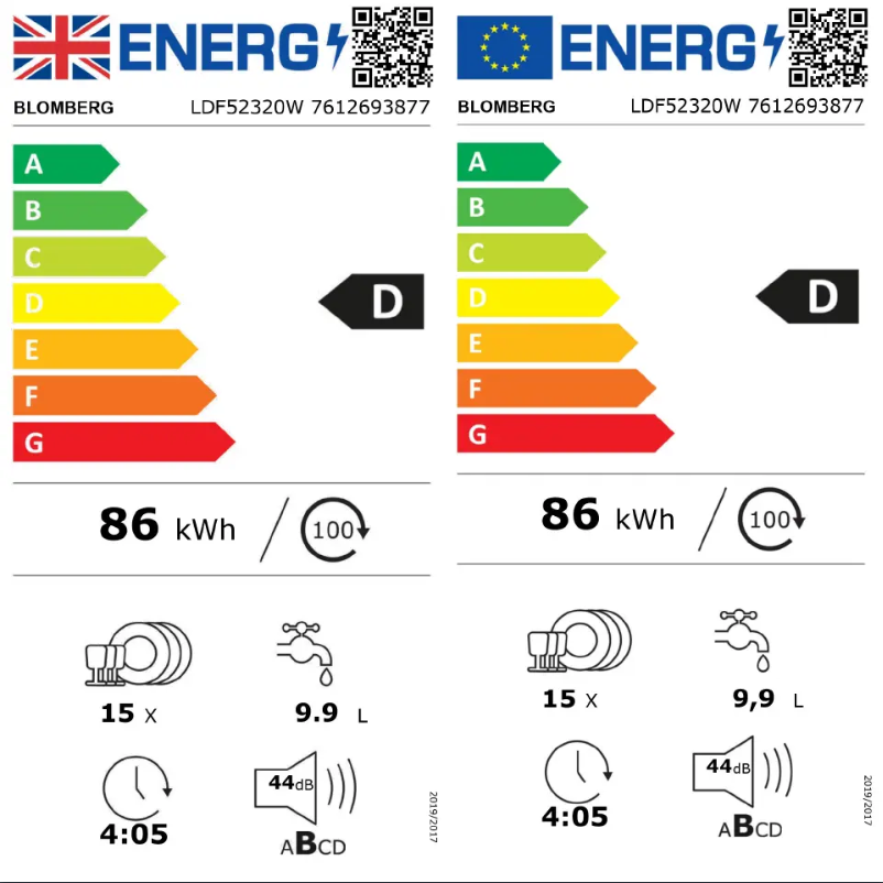 Page n°1 - Label énergétique Blomberg LDF52320W