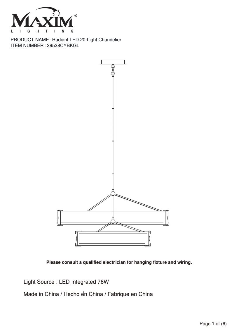 Image de la première page du manuel de l'appareil Radiant 39538CYBKGL