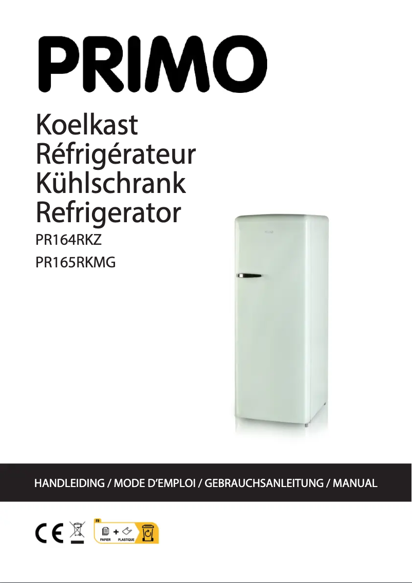 Page 1 de la notice Manuel utilisateur Primo PR164RKZ