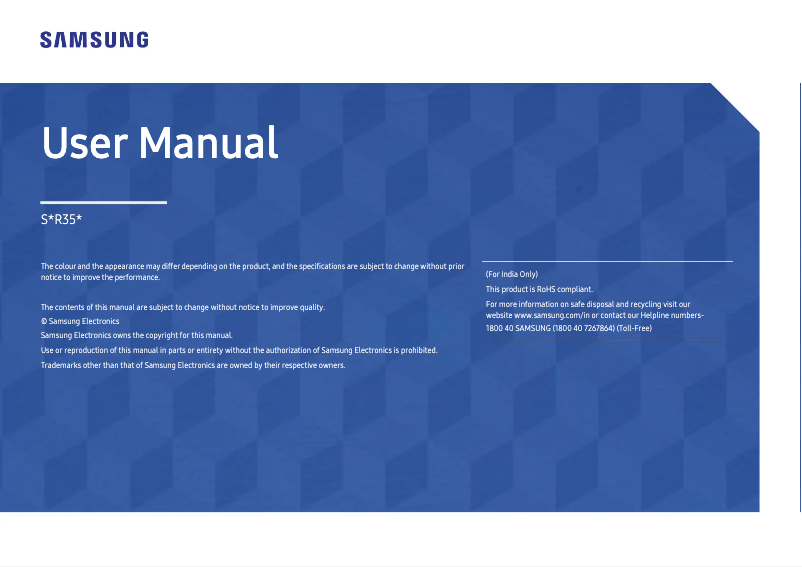 Page n°1 - Manuel utilisateur Samsung S24R356FZN