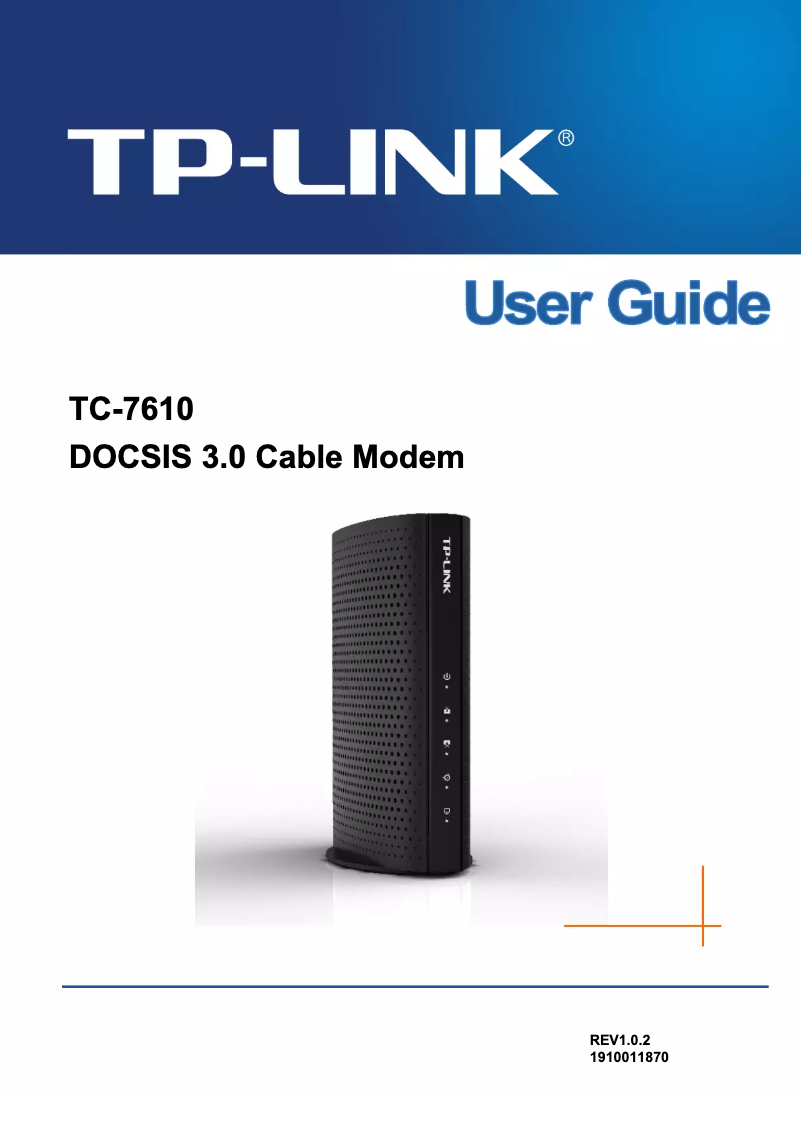Page n°1 - Guide d'installation TP-Link TC-7610