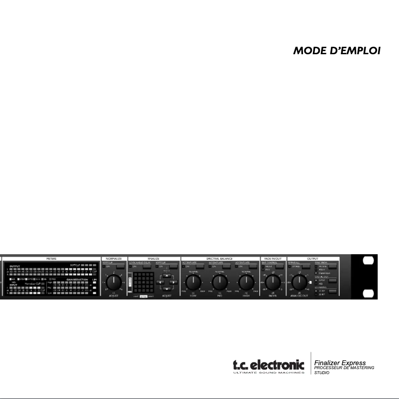 Page 1 de la notice Manuel utilisateur TC Electronic Finalizer Express