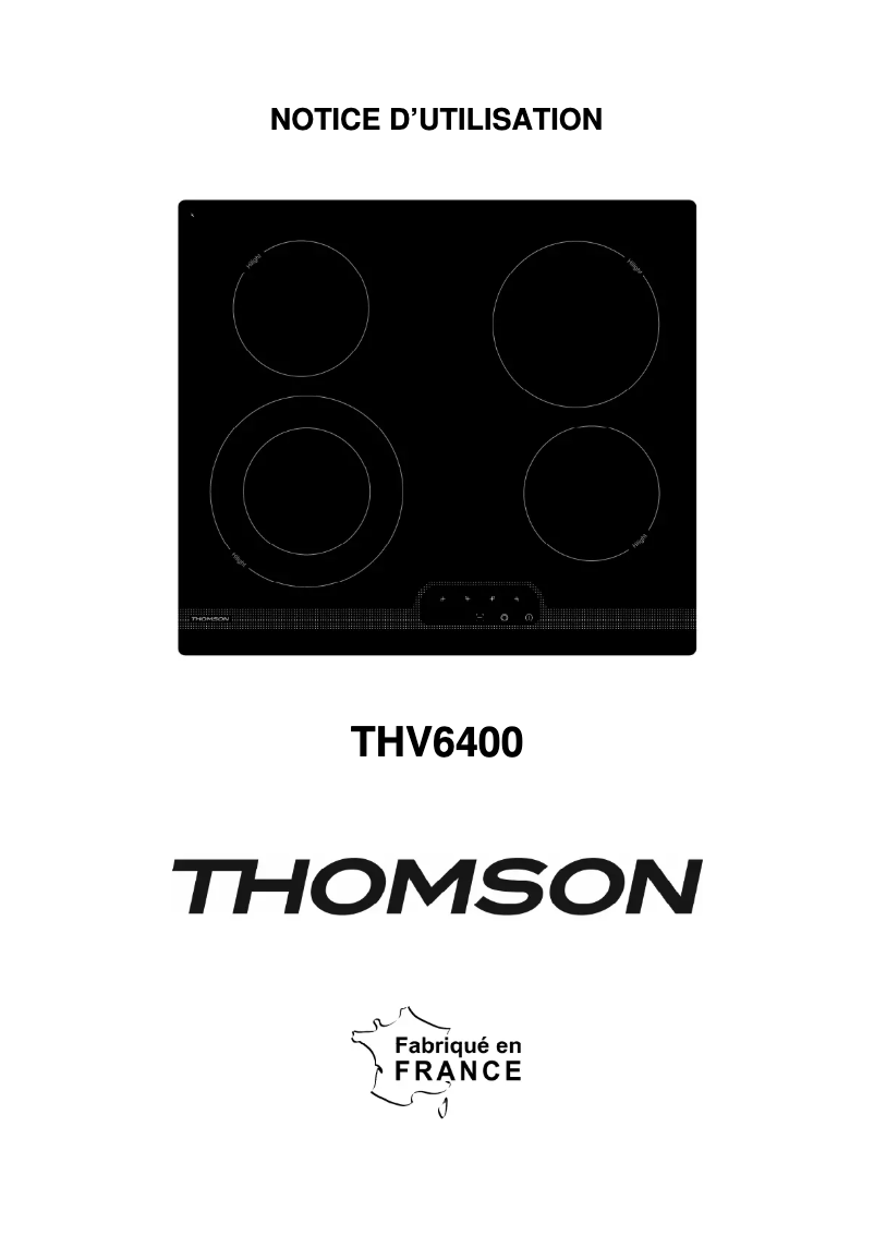 Page 1 de la notice Manuel utilisateur Thomson THV6400