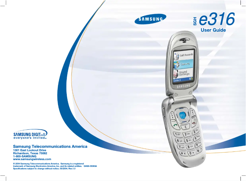 Página 1 del manual Manual de usuario Samsung SGH-E316