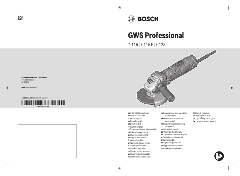 Página 1 del manual Manual de usuario Bosch GWS 22-230 Professional