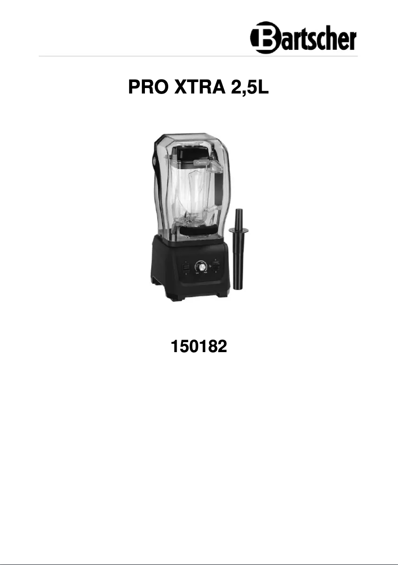 Page 1 de la notice Manuel utilisateur Bartscher 150182