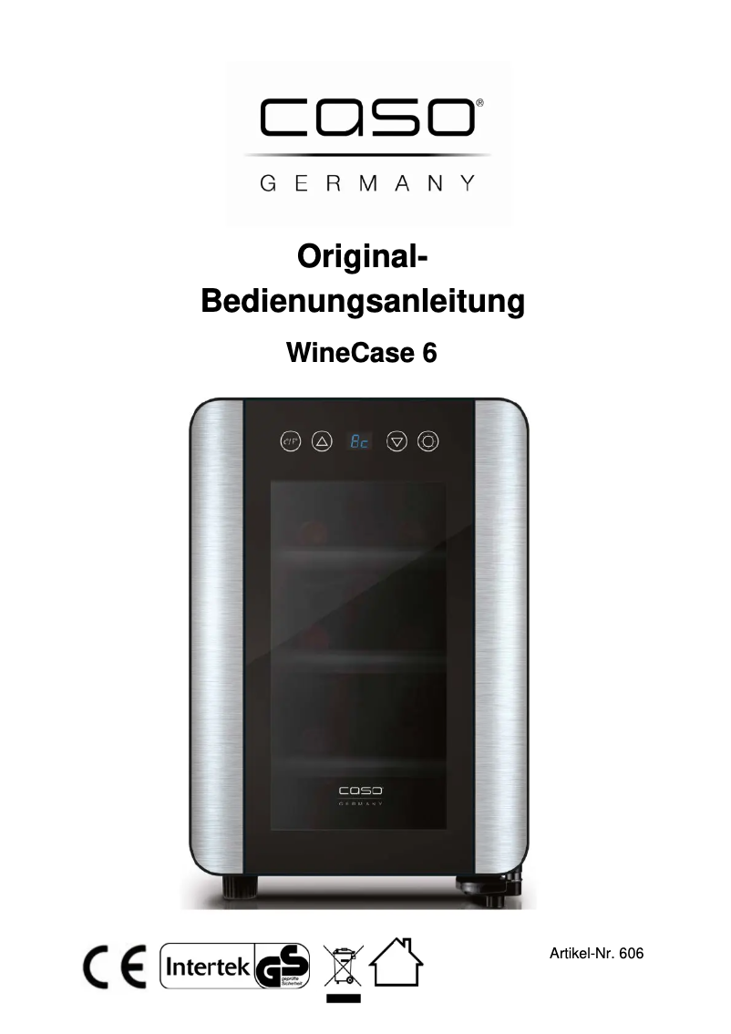 Page 1 de la notice Manuel utilisateur Caso WineCase 6