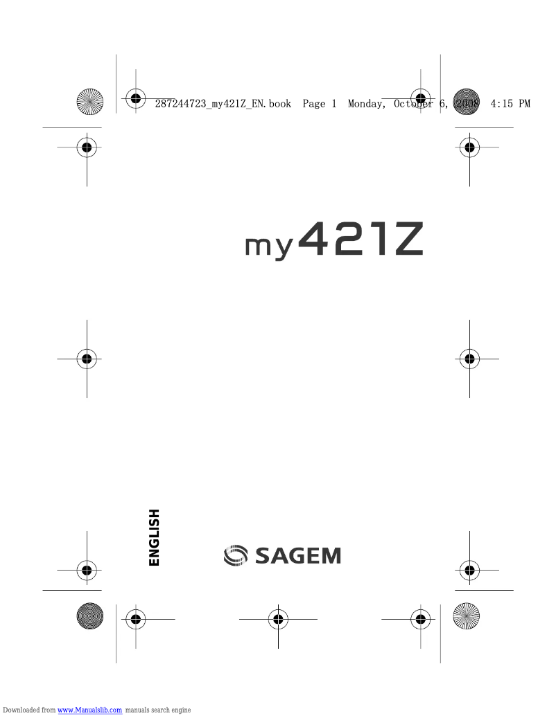 Page n°1 - Manuel utilisateur Sagem my421Z
