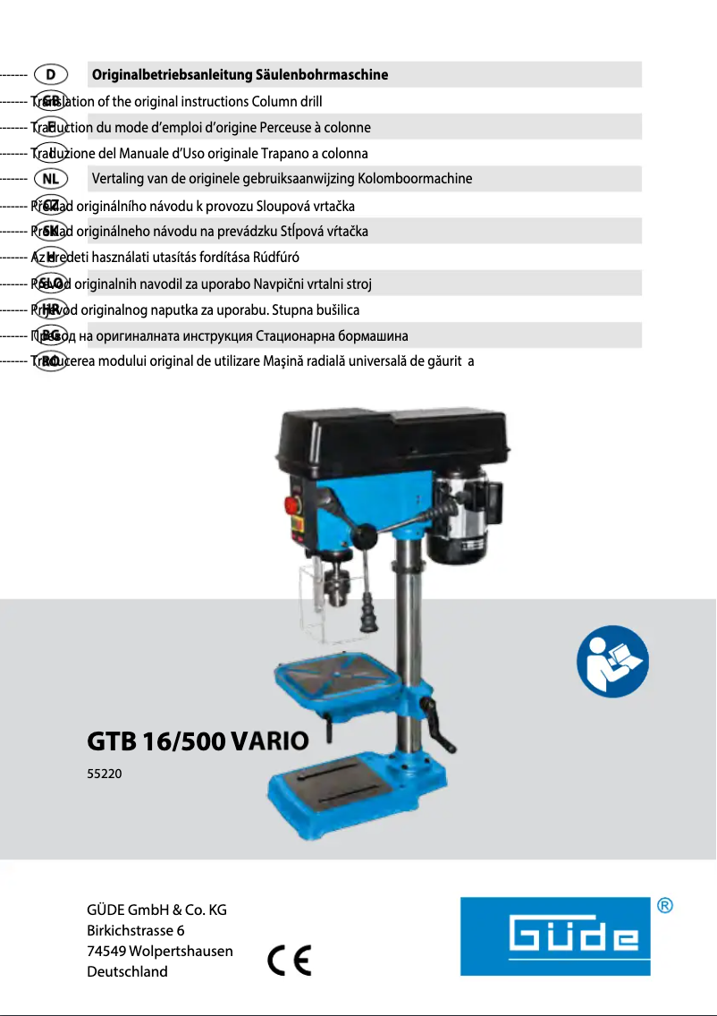 Image de la première page du manuel de l'appareil GTB 16/500 VARIO