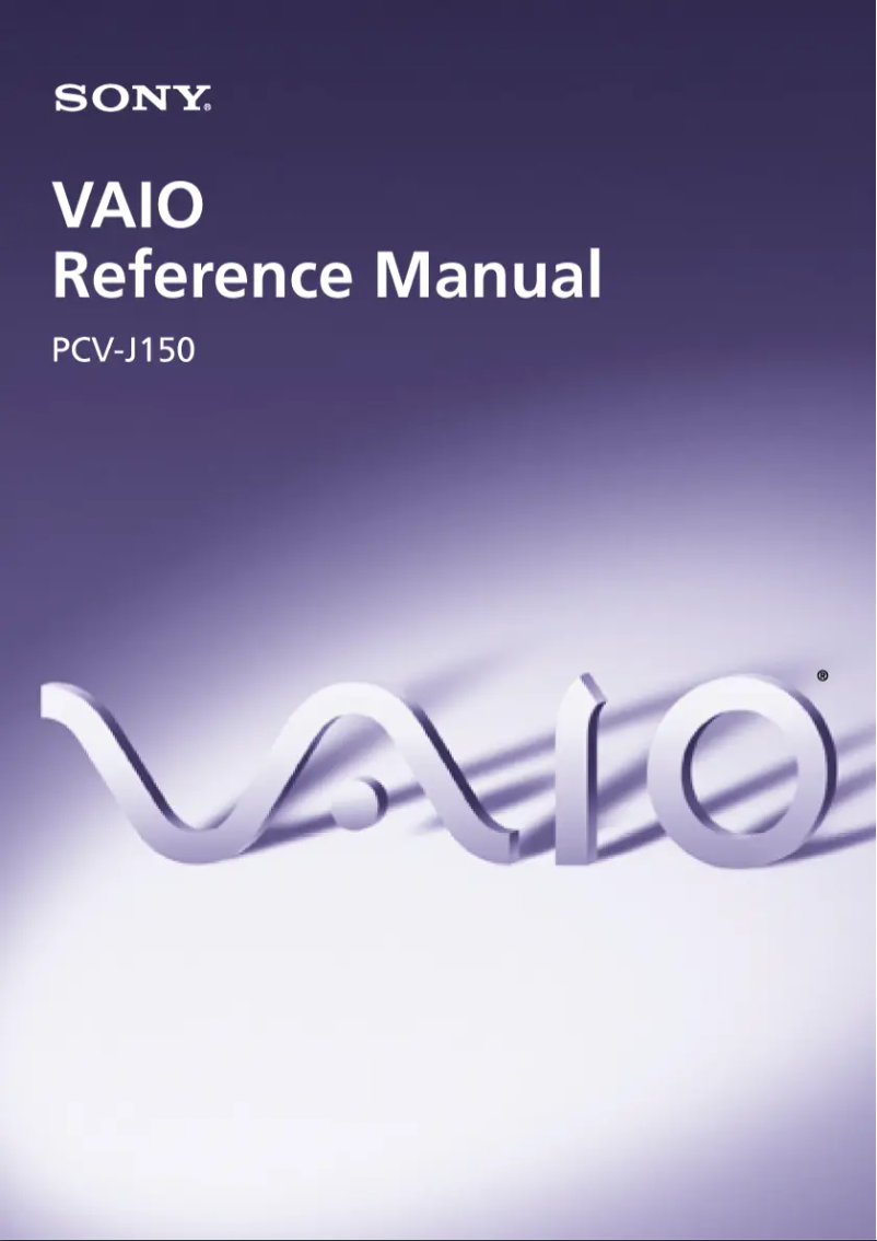 Image de la première page du manuel de l'appareil Vaio PCV-J150