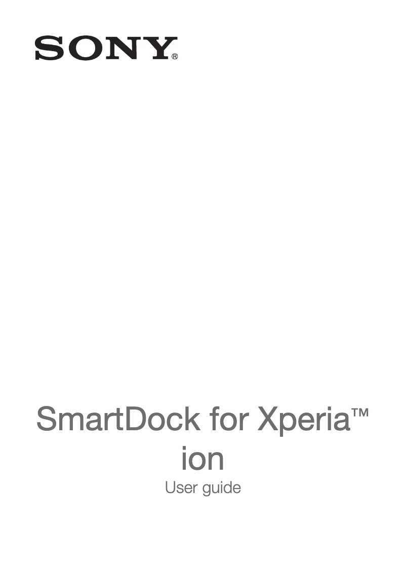 Page n°1 - Manuel utilisateur Sony Mobile SmartDock DK20