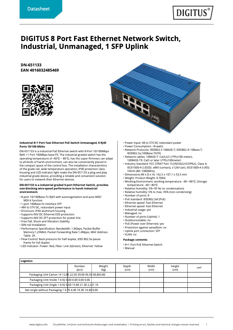 Image de la première page du manuel de l'appareil DN-651133