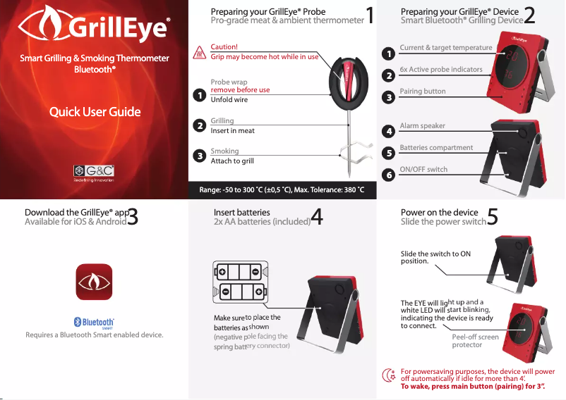 Page n°1 - Manuel utilisateur GrillEye GE0001