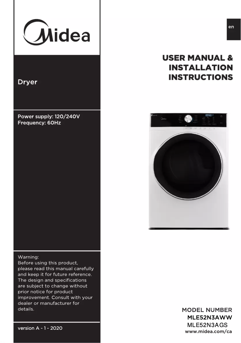 Imagen de la primera página del manual del dispositivo MLE52N3AWW