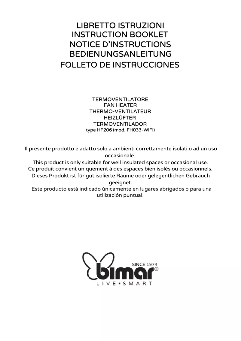 Page 1 de la notice Manuel utilisateur Bimar HF206