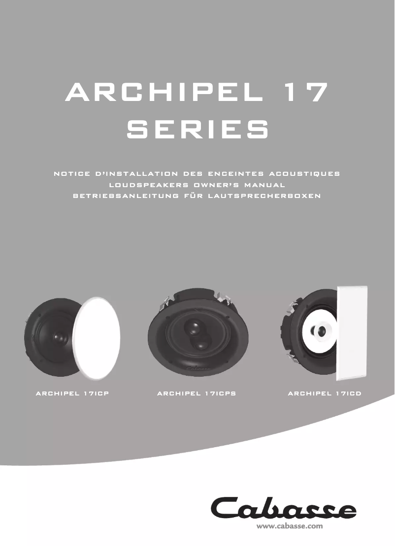 Page 1 de la notice Manuel utilisateur Cabasse Archipel 17icps