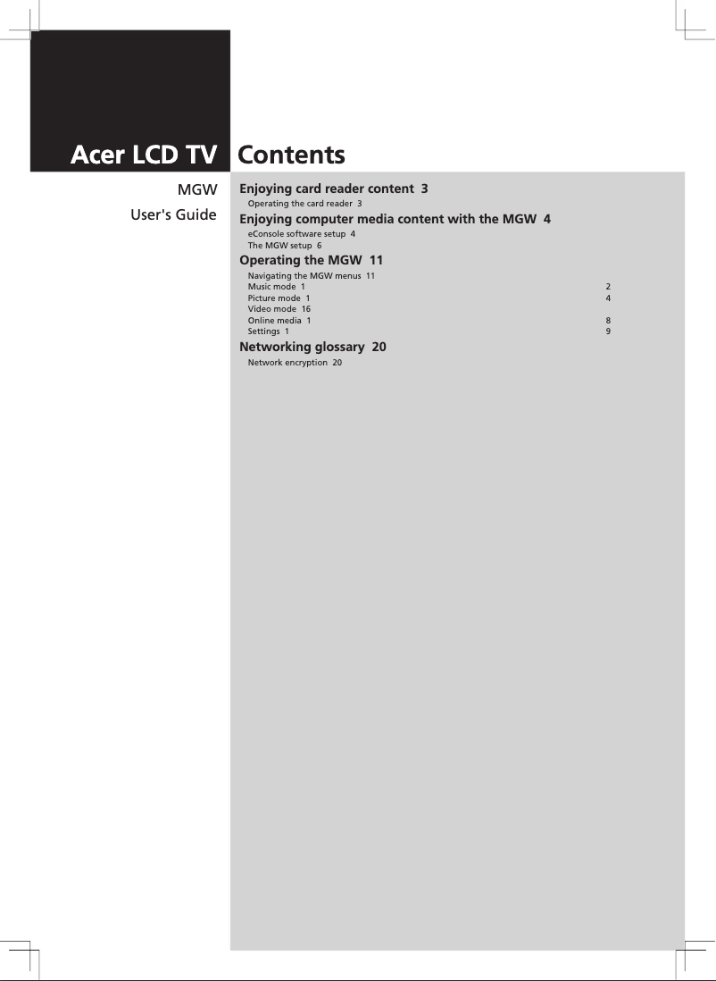 Page 1 de la notice Manuel utilisateur Acer AT3705-MGW