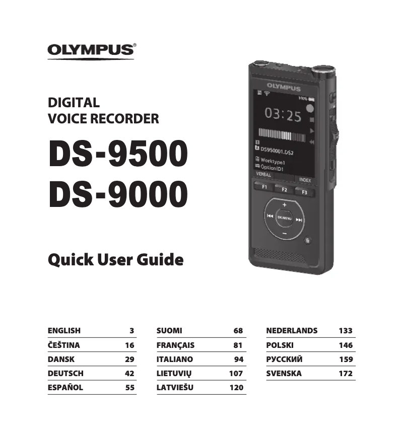 Page 1 de la notice Manuel utilisateur Olympus DS-9000