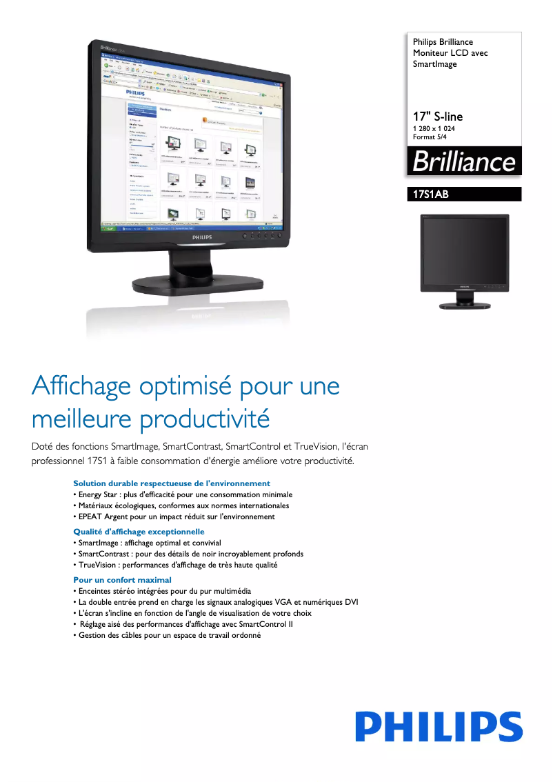 Image de la première page du manuel de l'appareil Brilliance 17S1AB